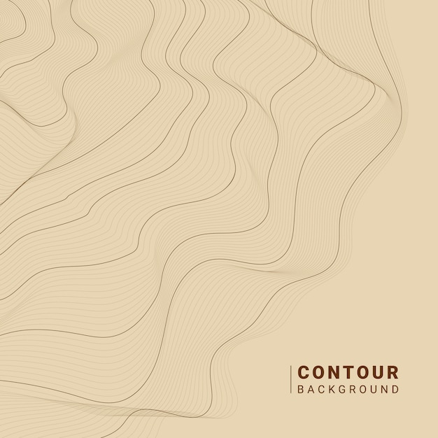 Illustration de lignes de contour abstraites marron