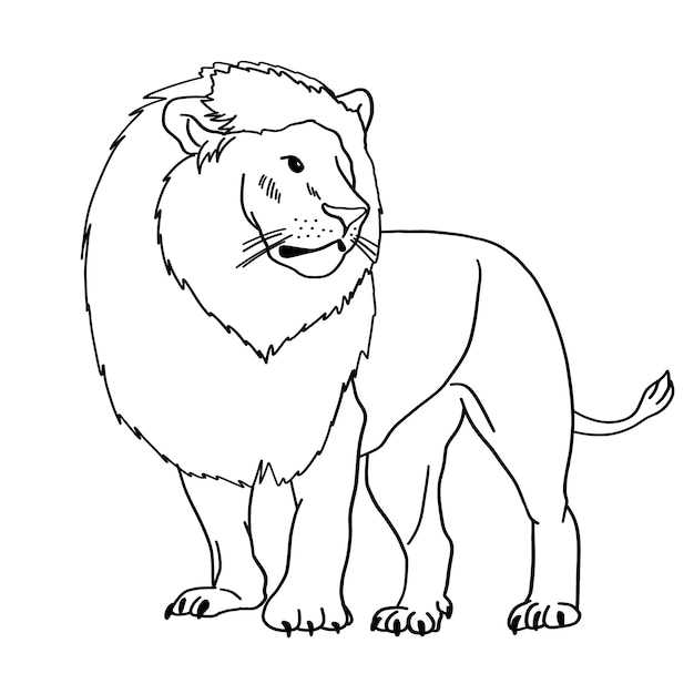 Vecteur gratuit illustration de lion dessiné à la main