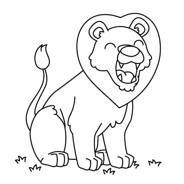 Illustration De Lion Dessiné à La Main