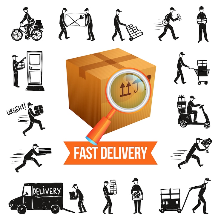 Vecteur gratuit illustration de livraison rapide