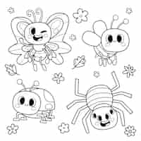 Vecteur gratuit illustration de livre de coloriage kawaii dessiné à la main