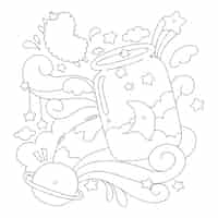 Vecteur gratuit illustration de livre de coloriage kawaii dessiné à la main