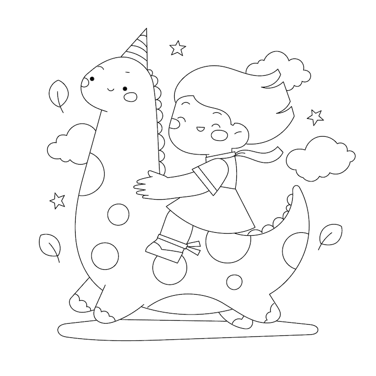 Vecteur gratuit illustration de livre de coloriage kawaii dessiné à la main