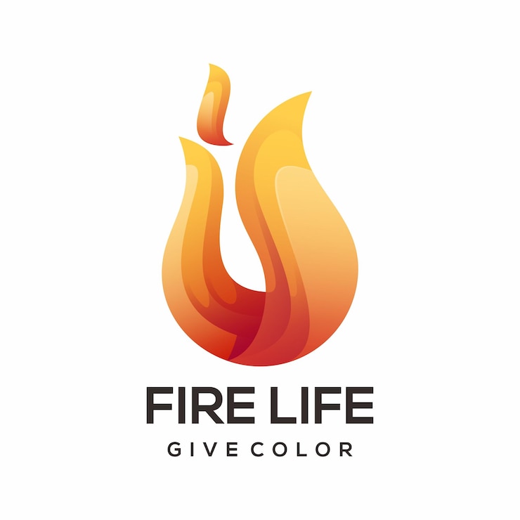 Vecteur gratuit illustration de logo coloré dégradé de feu