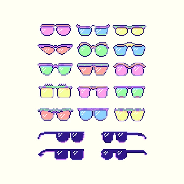 Vecteur gratuit illustration de lunettes de soleil design plat thug life