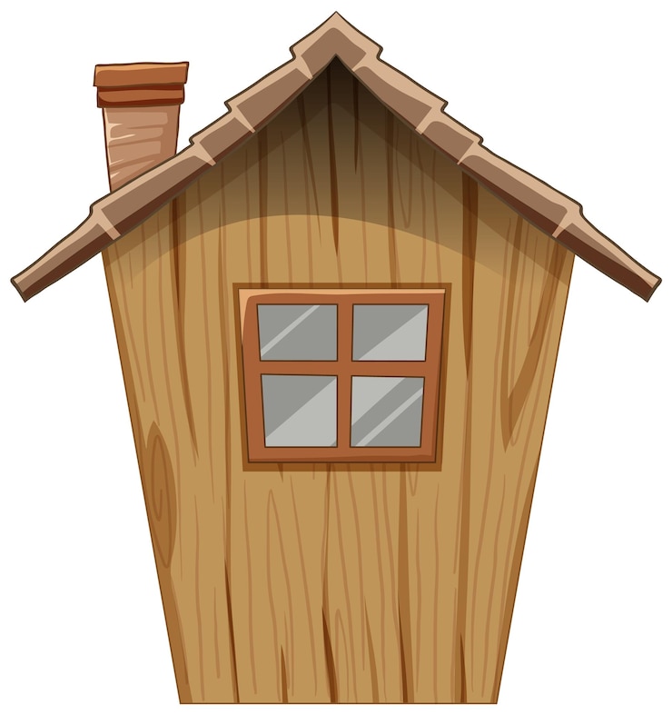 Vecteur gratuit illustration d'une maison de bois confortable