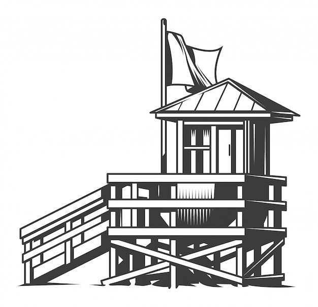 Illustration de la maison du club de surf