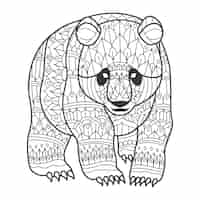 Vecteur gratuit illustration de mandala animal dessiné à la main