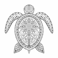 Vecteur gratuit illustration de mandala animal dessiné à la main