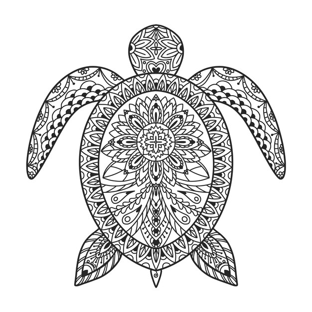 Illustration de mandala animal dessiné à la main