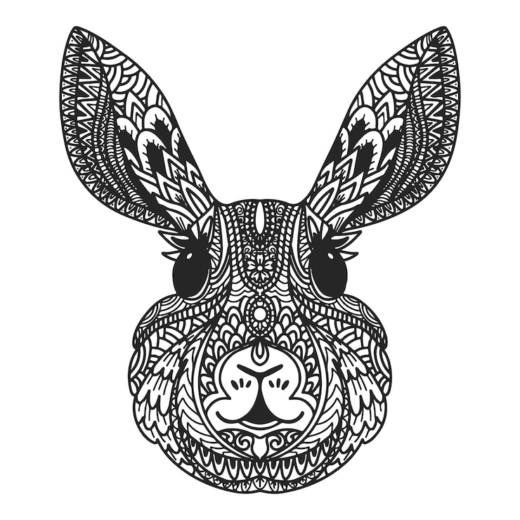 Vecteur gratuit illustration de mandala d'animal dessinée à la main