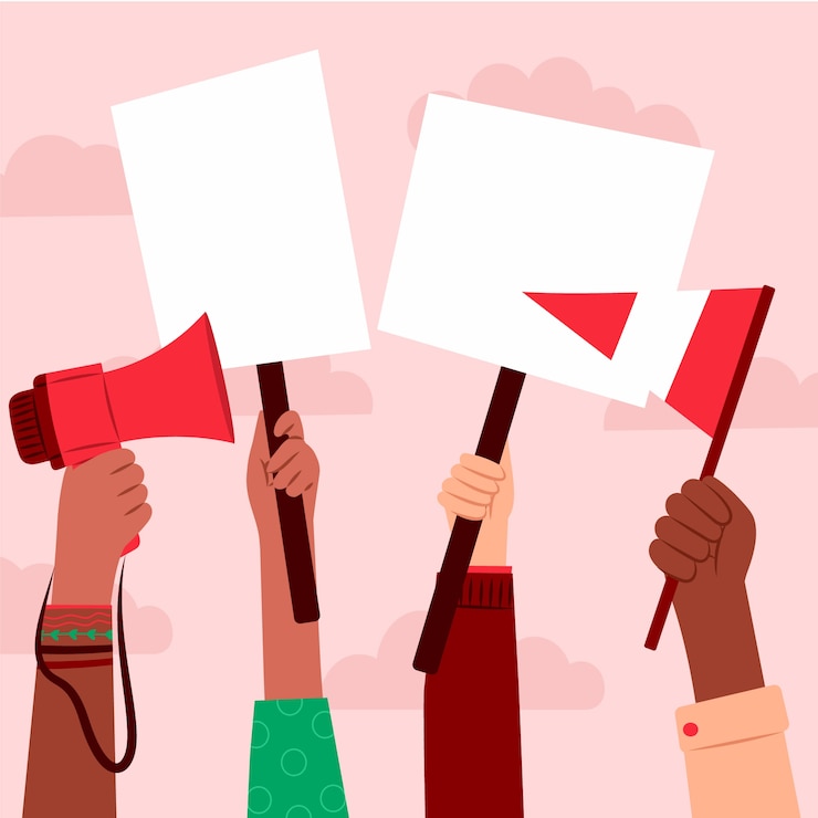 Vecteur gratuit illustration des manifestations au pérou
