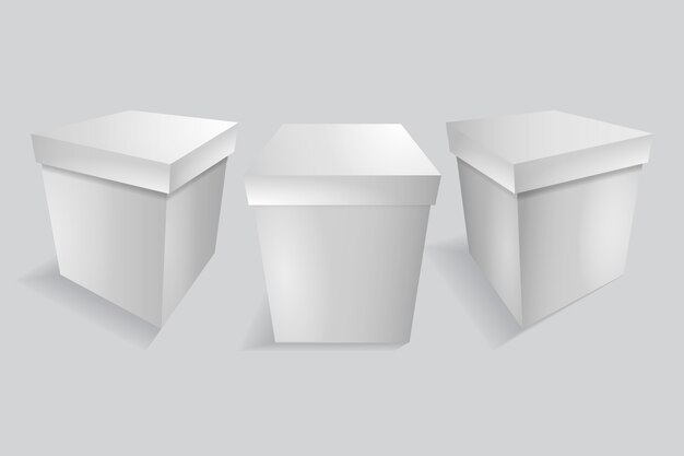 Illustration de maquette de boîte de cube dégradé