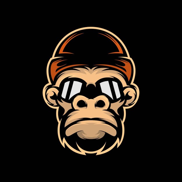 Illustration De Tete De Chimpanze Vecteur Premium