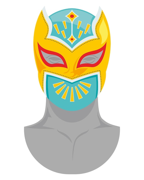 Vecteur gratuit illustration de masque de lutte mexicaine