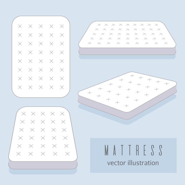 Vecteur gratuit illustration de matelas blanc.