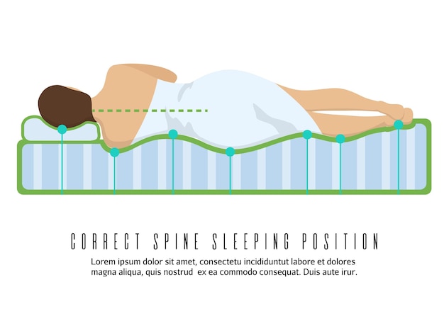 Vecteur gratuit illustration de matelas orthopédique ergonomique.