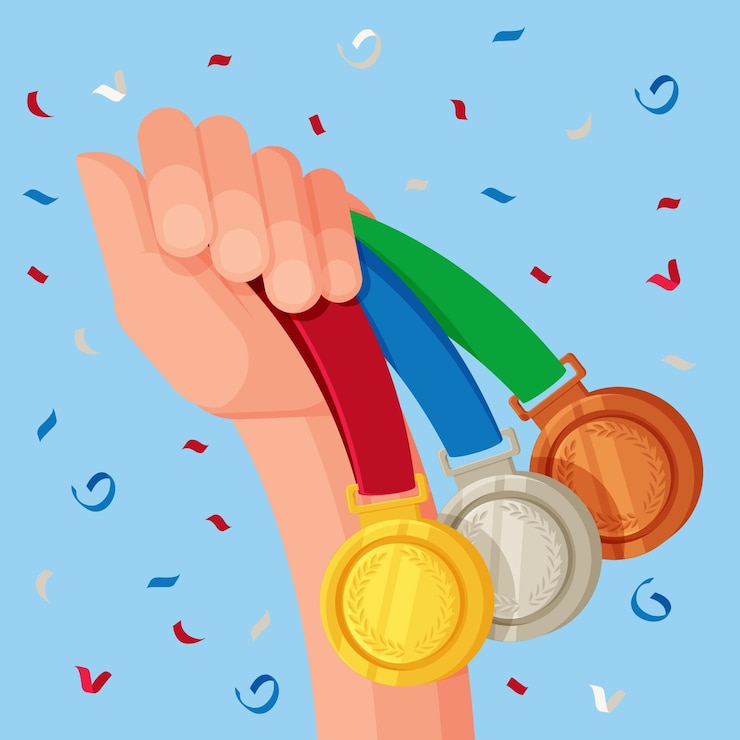 Vecteur gratuit illustration de médailles de sport plat