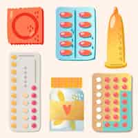 Vecteur gratuit illustration des méthodes de contraception