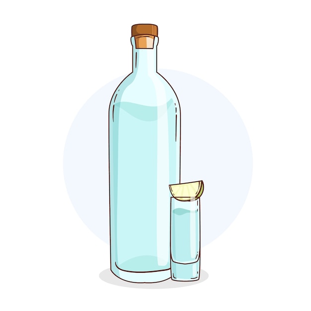 Vecteur gratuit illustration de mezcal dessiné à la main