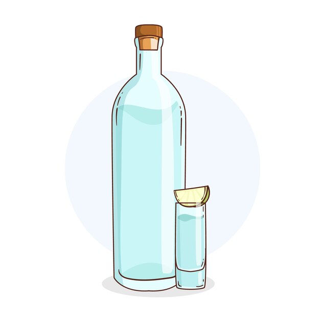 Illustration de mezcal dessiné à la main