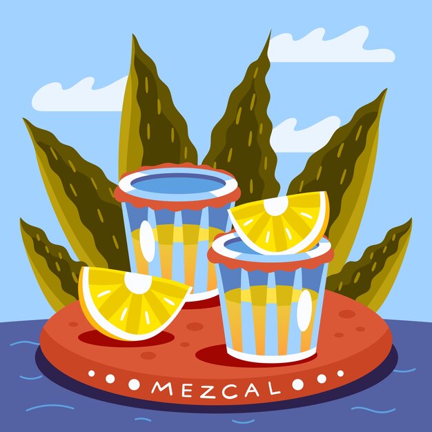 Illustration de mezcal rafraîchissante dessinée à la main