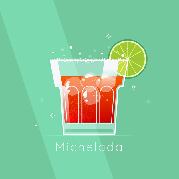 Illustration de michelada fraîche design plat