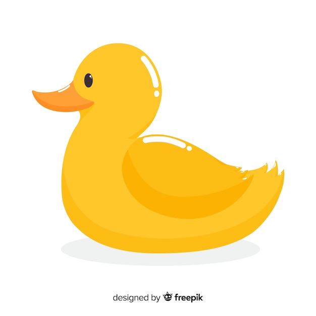 Vecteur gratuit illustration de mignon canard en caoutchouc jaune