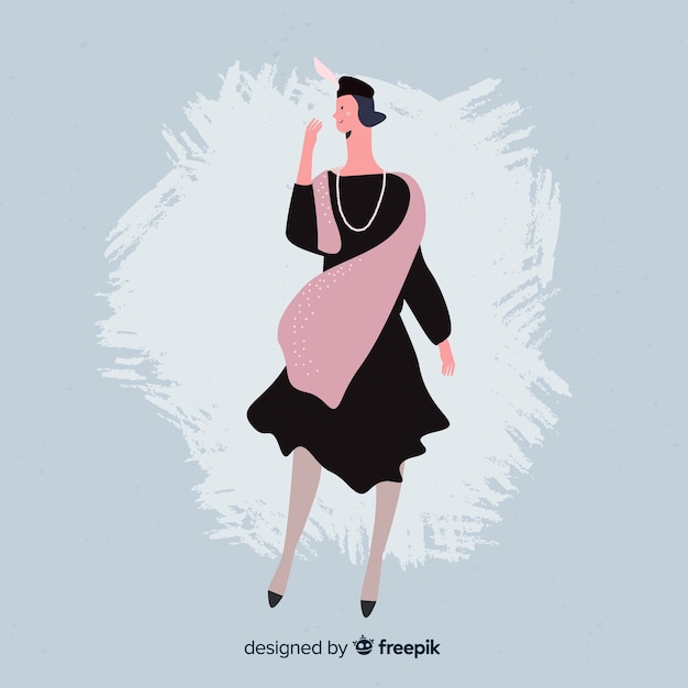 Vecteur gratuit illustration de mode avec modèle féminin