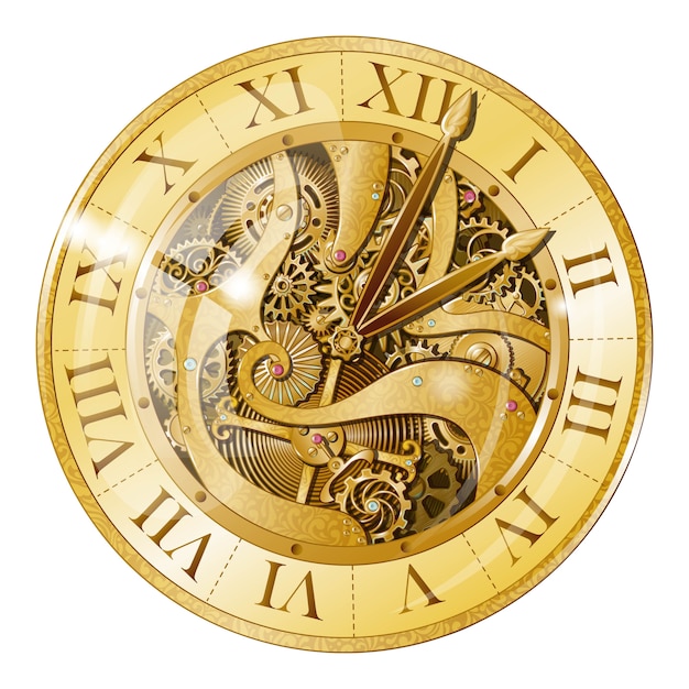 Illustration de la montre dorée vintage