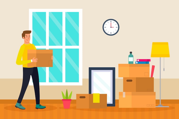 Vecteur gratuit illustration en mouvement de la maison