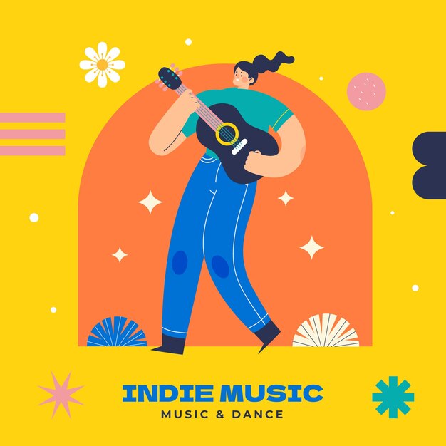 Illustration de musique indie dessinée à la main
