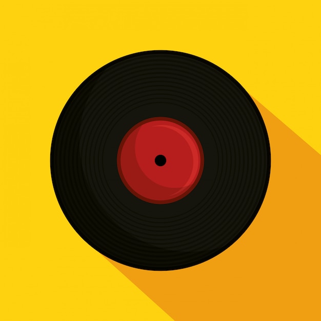 Vecteur gratuit illustration de musique rétro vinyle