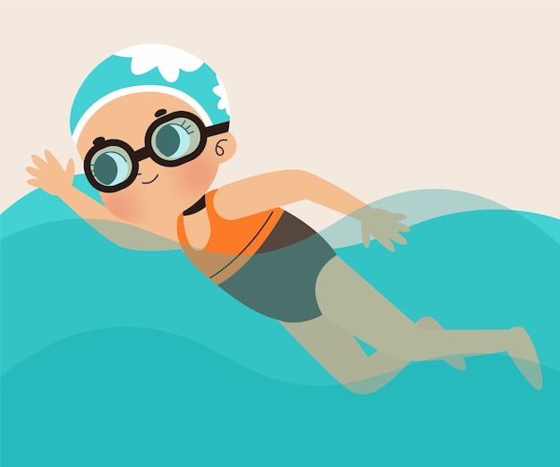 Illustration de natation dessinée à la main | Vecteur Gratuite