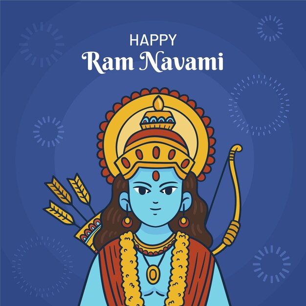 Illustration de navami ram dessiné à la main