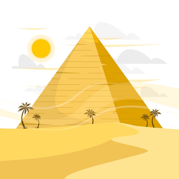 Vecteur gratuit illustration de la notion de pyramide