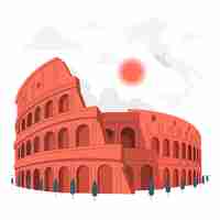 Vecteur gratuit illustration de la notion de rome