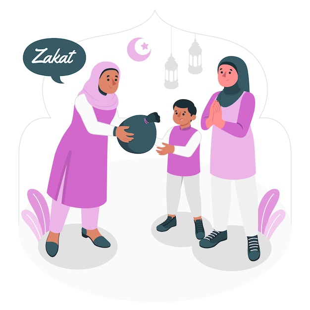 Vecteur gratuit illustration de la notion de zakat