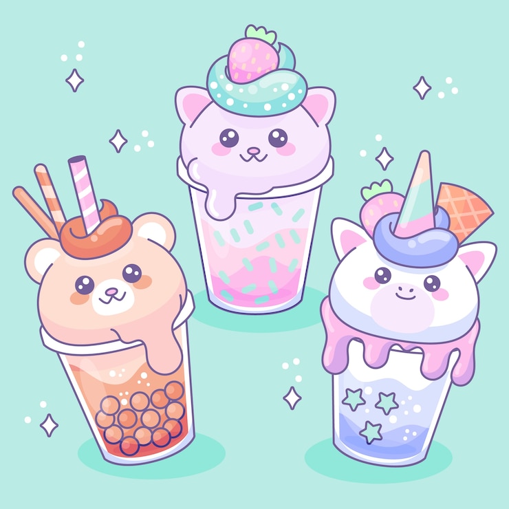 Vecteur gratuit illustration de nourriture kawaii dessinée à la main