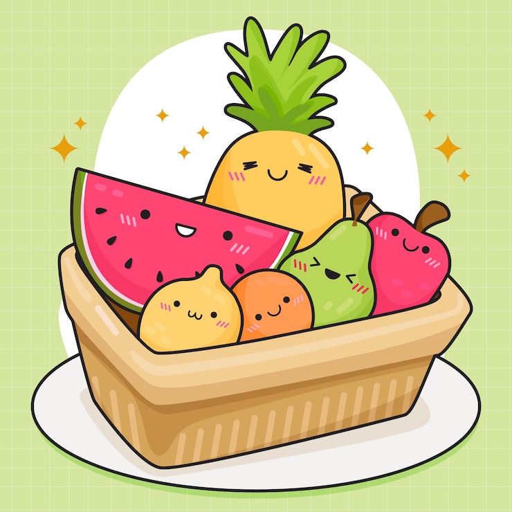 Vecteur gratuit illustration de nourriture kawaii dessinée à la main