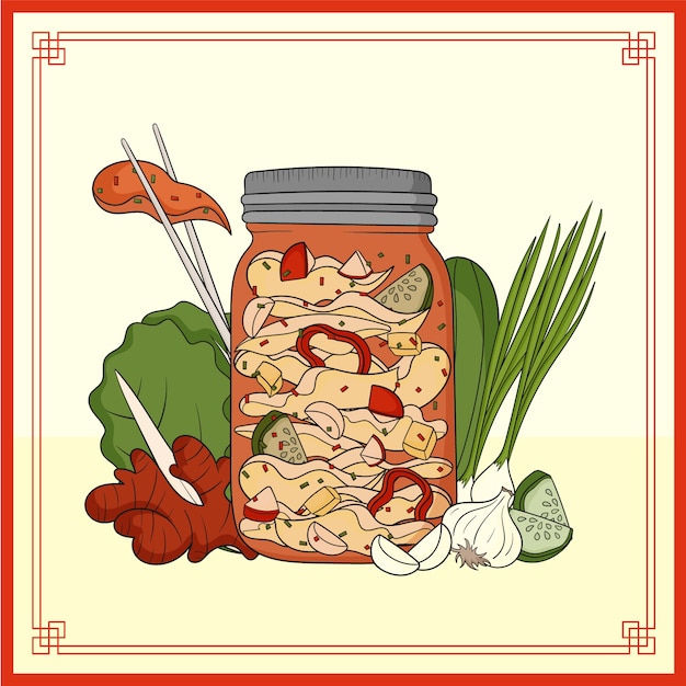 Illustration De Nourriture Kimchi