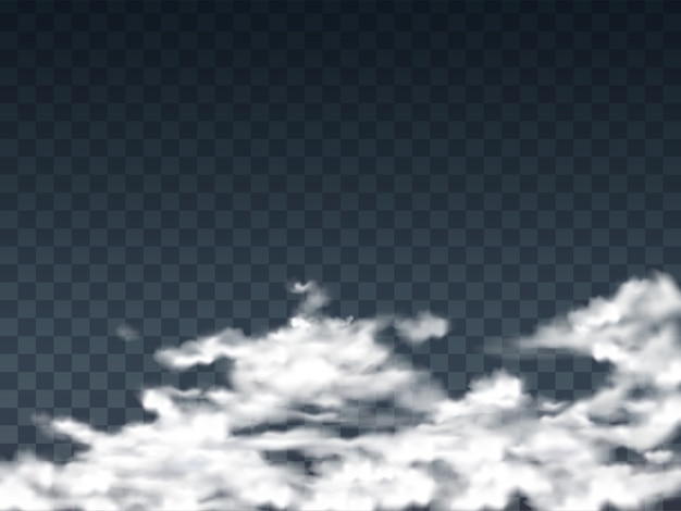 Vecteur gratuit illustration avec des nuages ​​blancs transparents