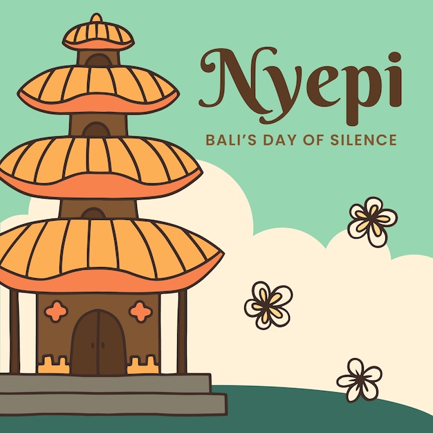 Vecteur gratuit illustration de nyepi dessinée à la main