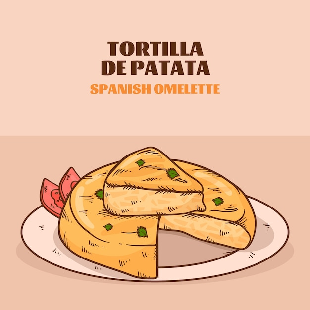 Vecteur gratuit illustration d'omelette espagnole