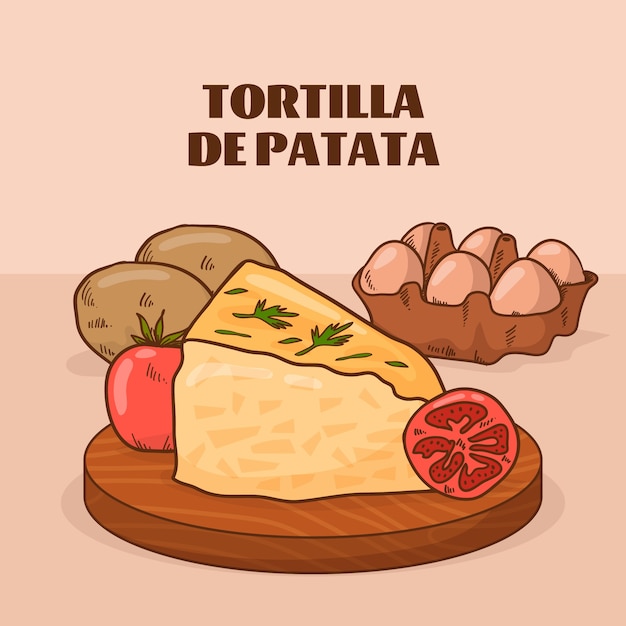 Vecteur gratuit illustration d'omelette espagnole