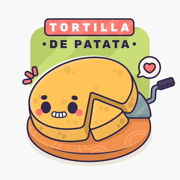 Vecteur gratuit illustration d'omelette espagnole