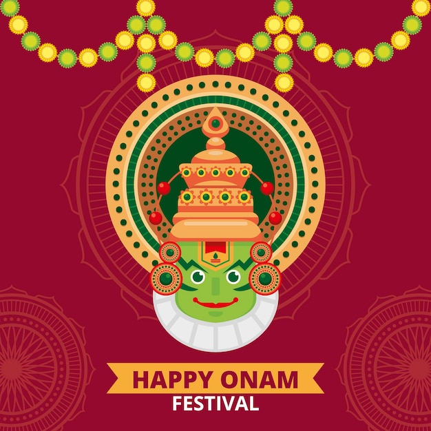 Illustration D'onam Indien Plat