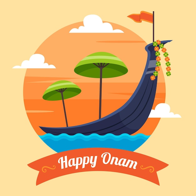 Vecteur gratuit illustration de l'onam indien