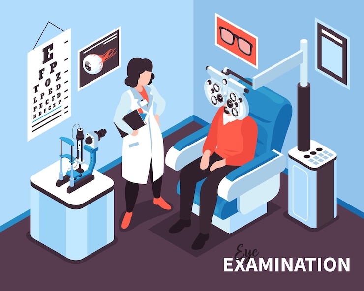 Vecteur gratuit illustration d'ophtalmologie isométrique