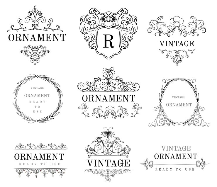 Vecteur gratuit illustration d&#39;ornement vintage s&#39;épanouir